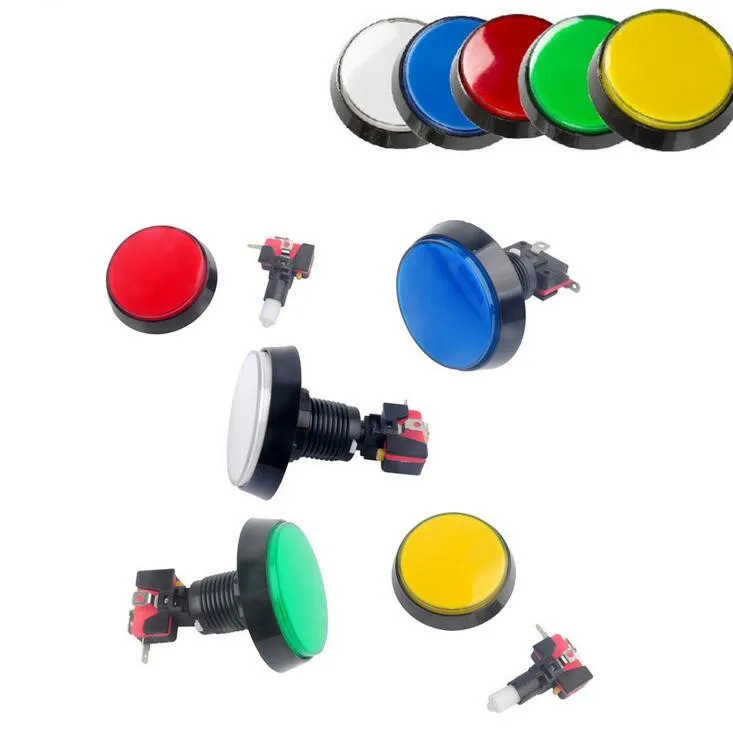 1pc 60mm LED Light Big Round Arcade Video Game Players Push Buttons Switch La VX 